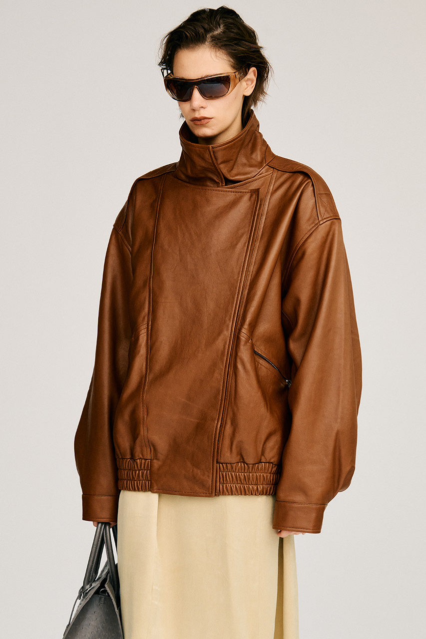 Sheep Leather Bomber Jacket - 2026AUTUMN