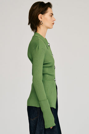 Metal Parts Knit Slim Shirt - 2026AUTUMN