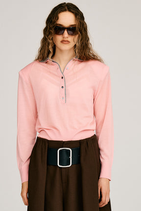 Double Collar Wool Polo Shirt - 2026AUTUMN