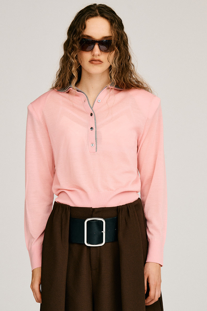 Double Collar Wool Polo Shirt - 2026AUTUMN