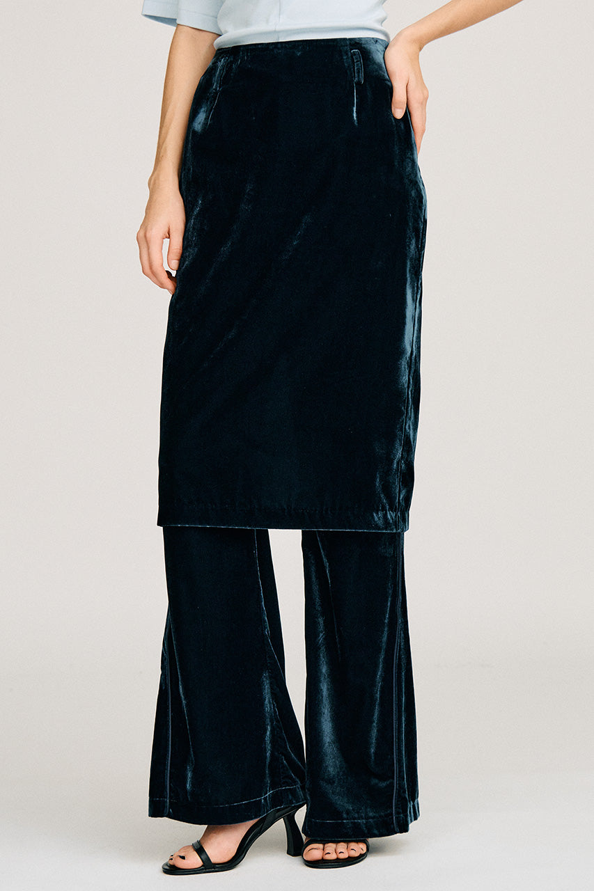 Layered Velour Pants - 2026AUTUMN