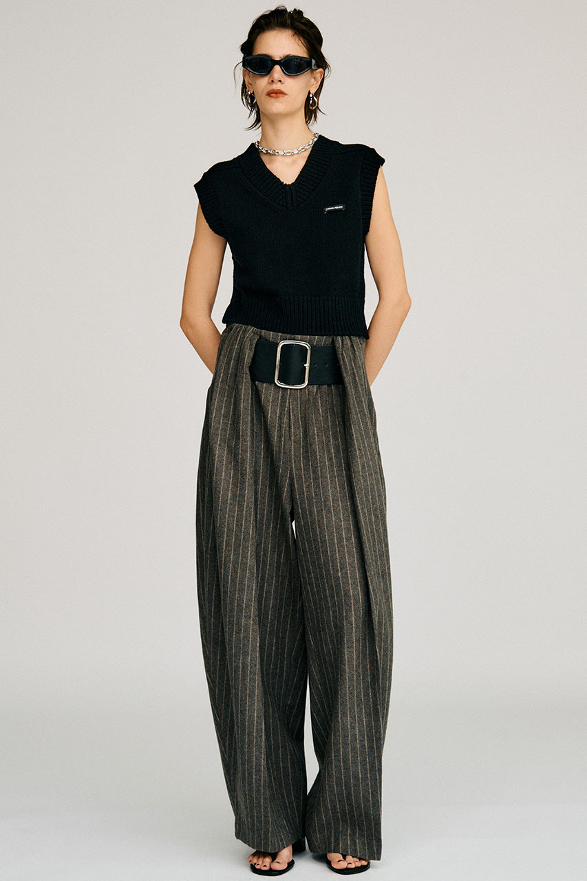 High-Waist Bell Stripe Pants - 2026AUTUMN
