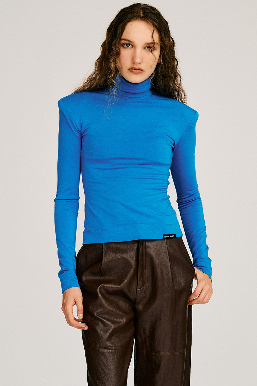 Power Shoulder High-Neck Top - 2026AUTUMN