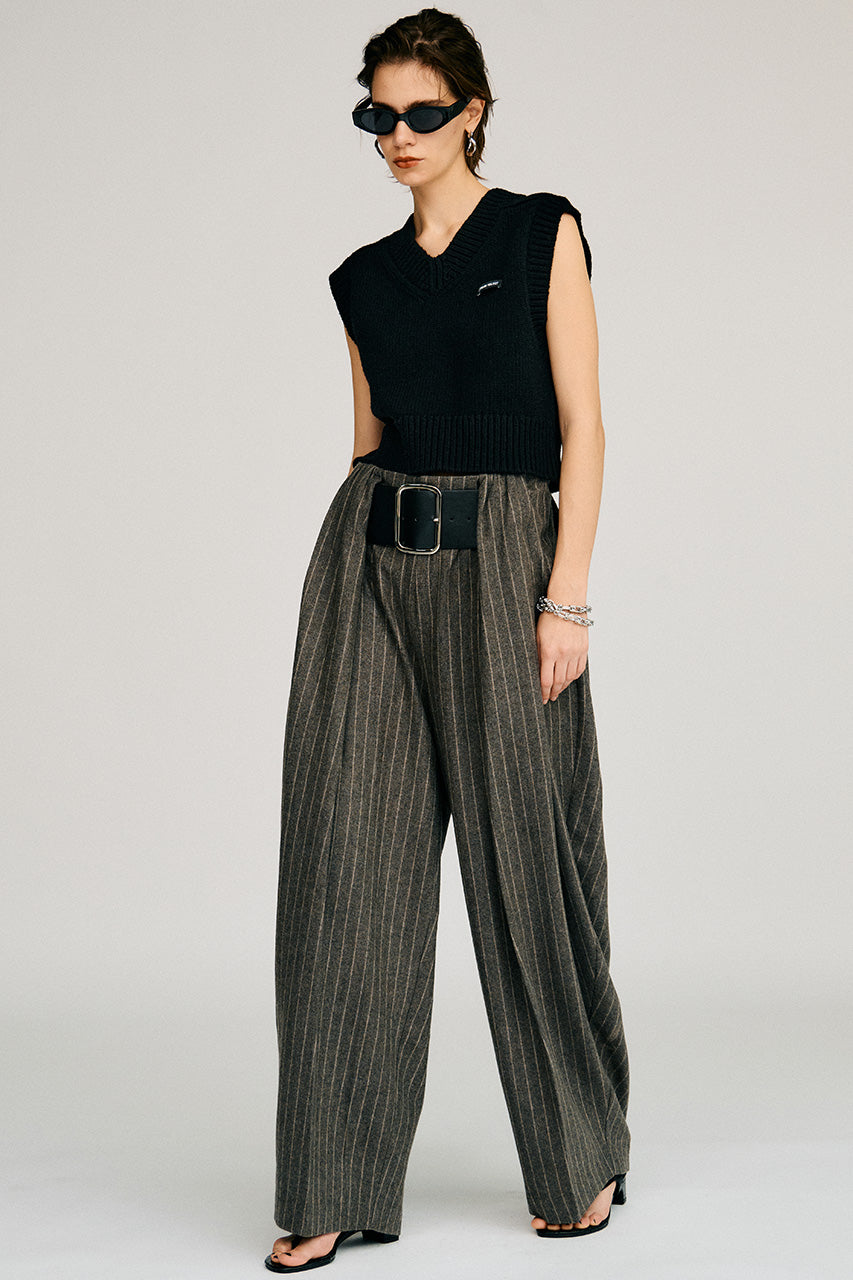 High-Waist Bell Stripe Pants - 2026AUTUMN