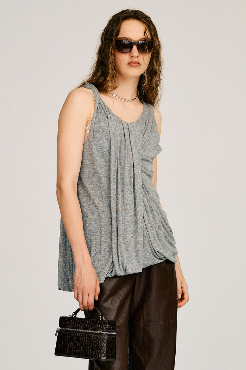 Twist Shoulder Drape Top