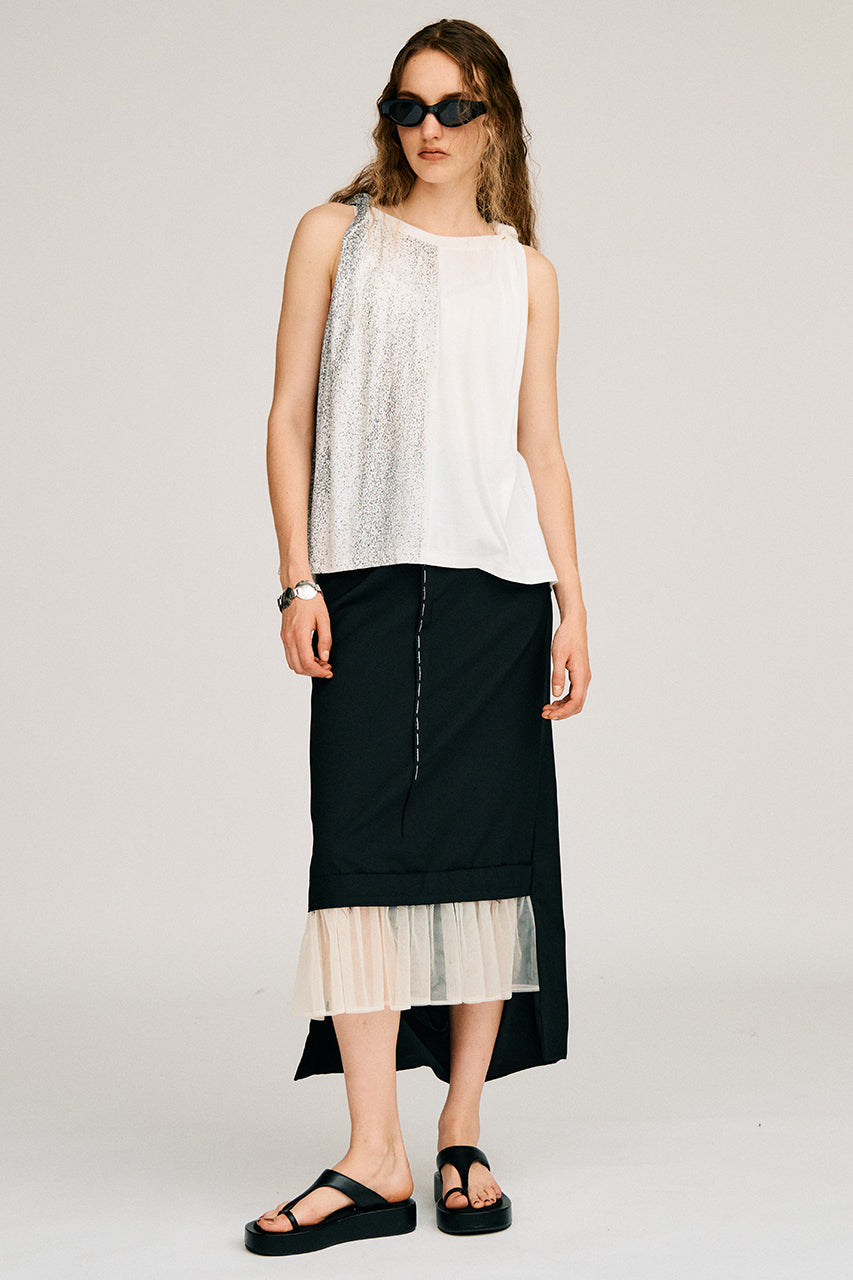 Half Print Twist Top