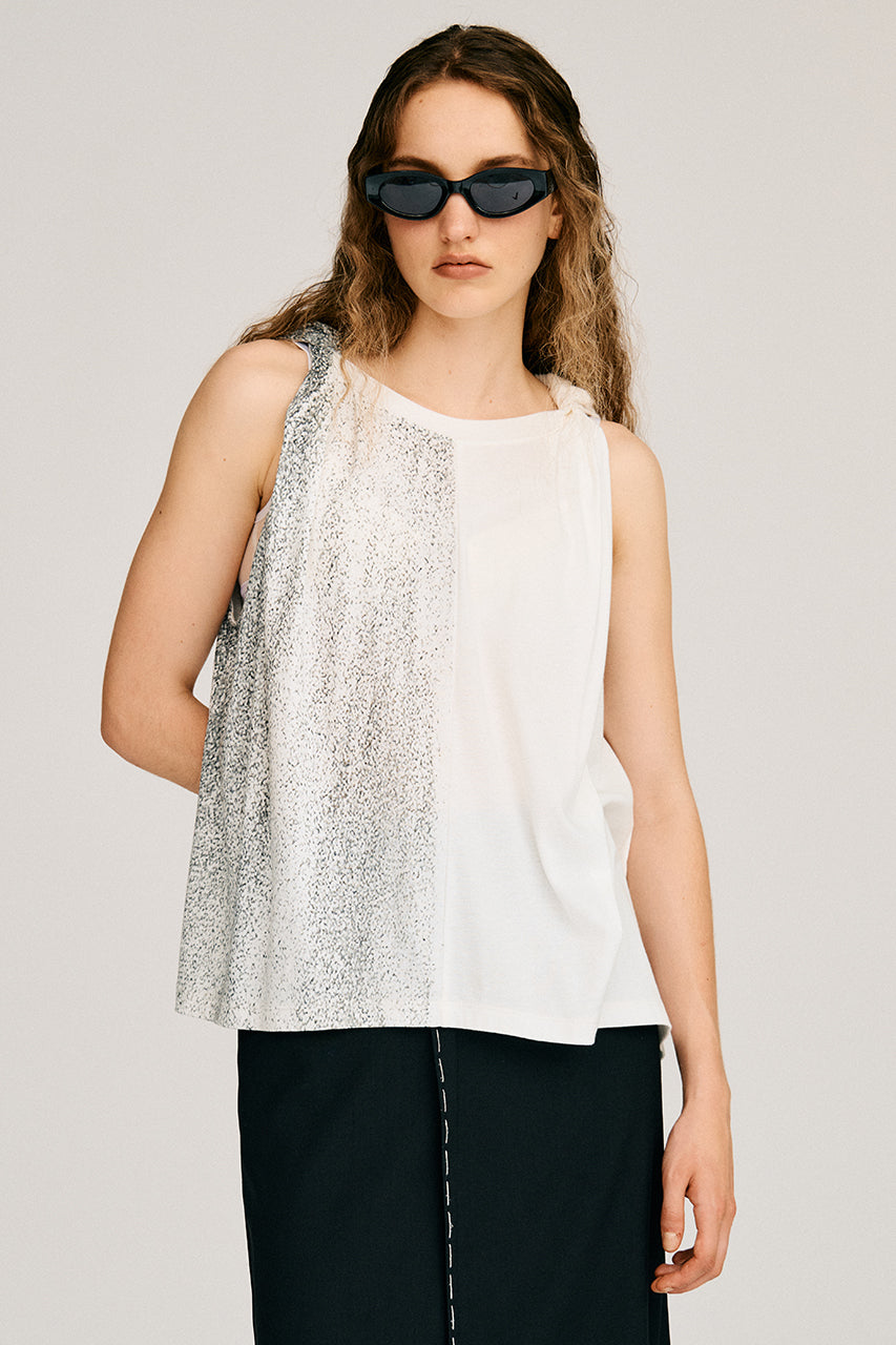 Half Print Twist Top