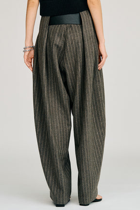 High-Waist Bell Stripe Pants - 2026AUTUMN