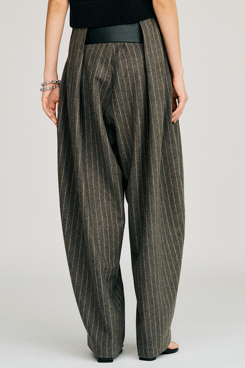 High-Waist Bell Stripe Pants - 2026AUTUMN