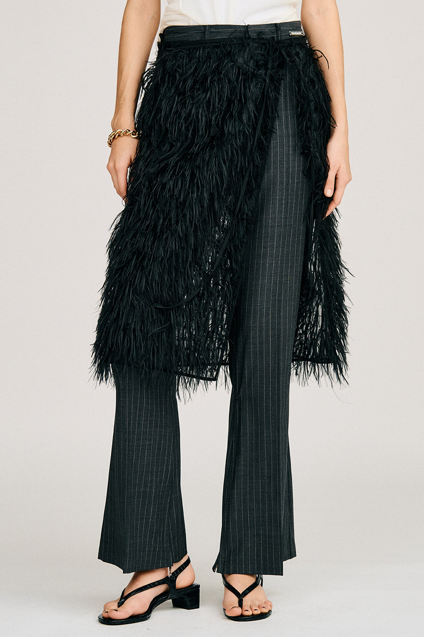 Sheer Feather Wrap Skirt - SALE