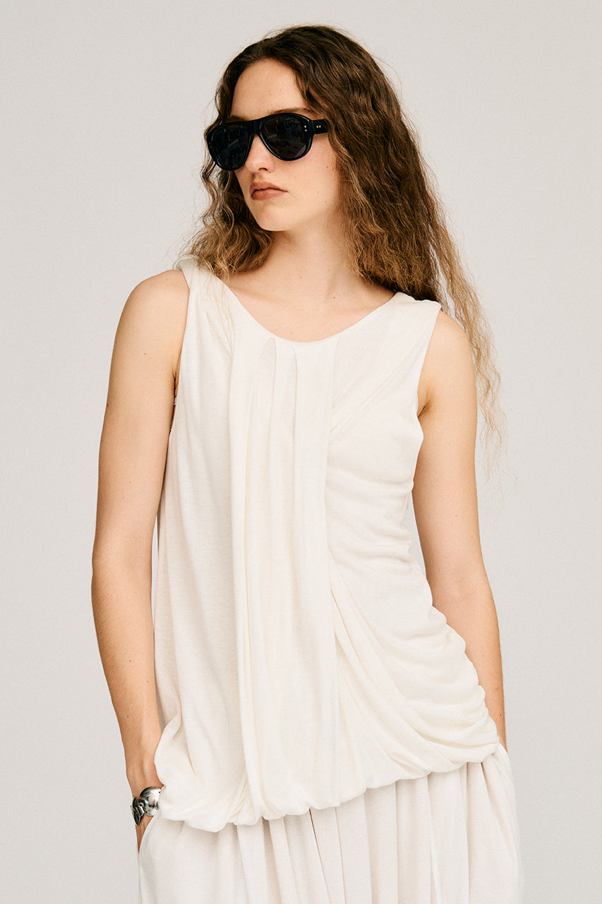 Twist Shoulder Drape Top