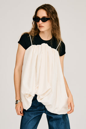 Irregular Hem Balloon Tunic