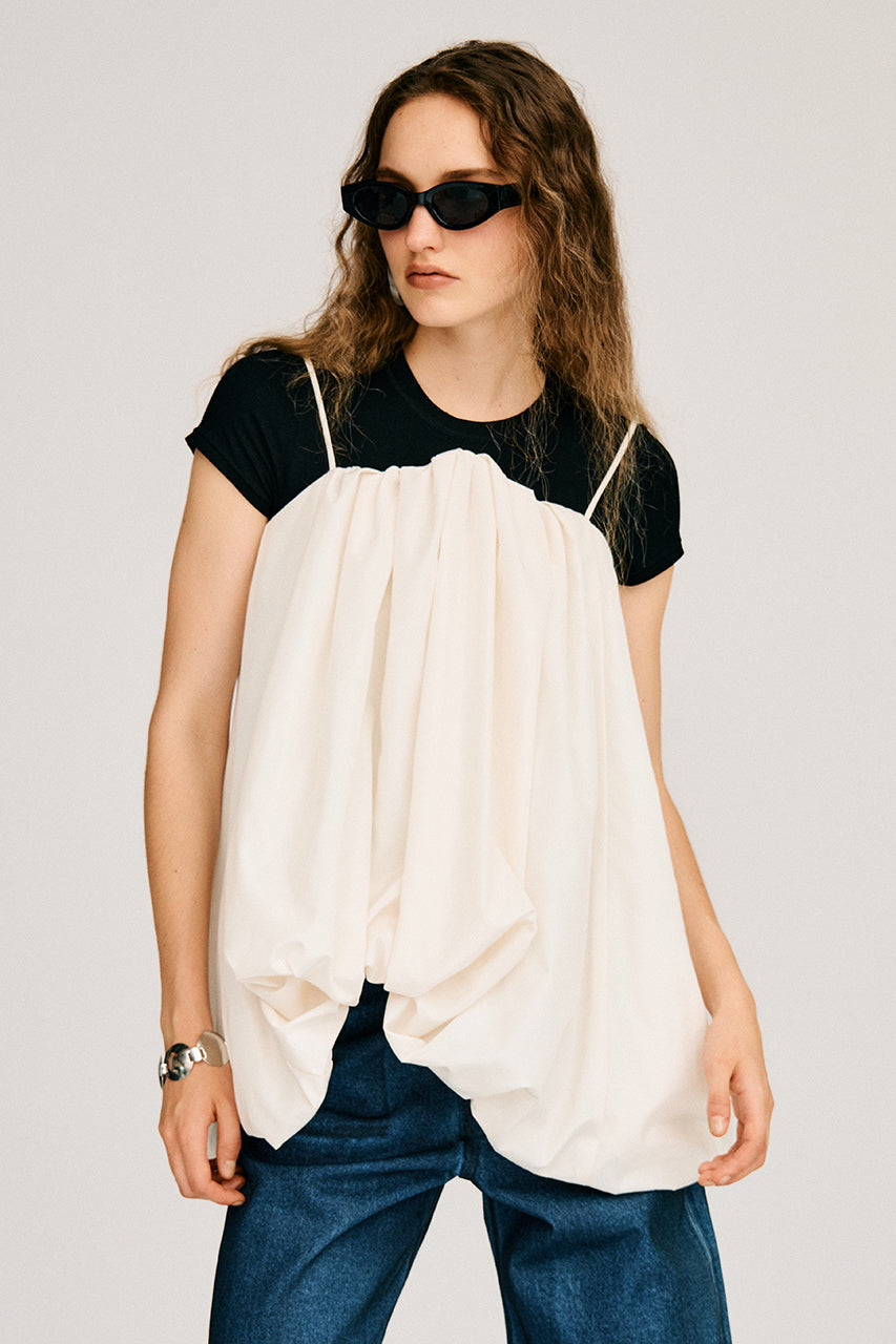 Irregular Hem Balloon Tunic