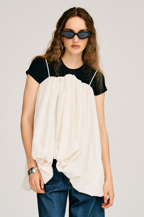 Irregular Hem Balloon Tunic