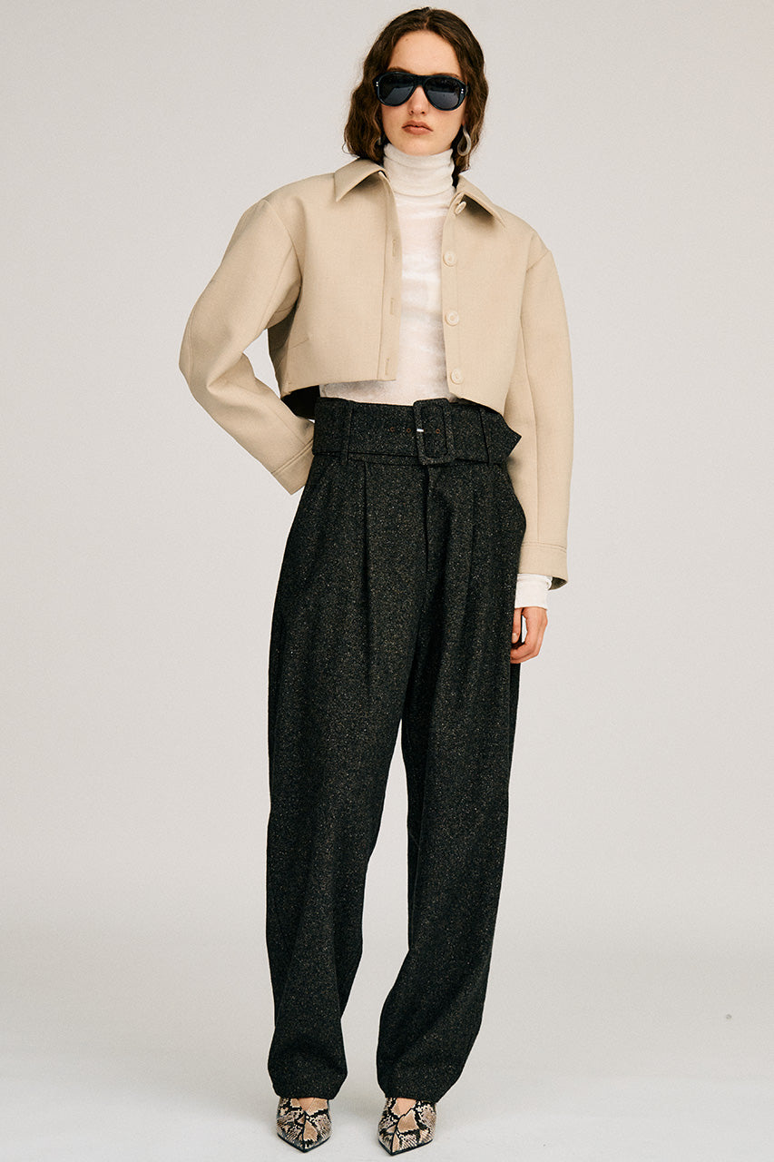 High-Waist Belt Cocoon Pants - 2026AUTUMN