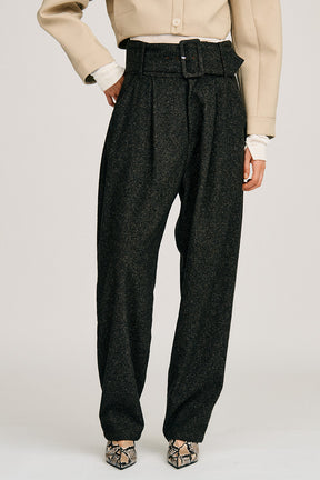 High-Waist Belt Cocoon Pants - 2026AUTUMN
