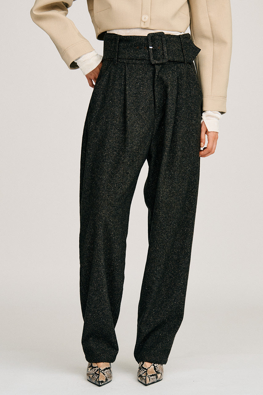 High-Waist Belt Cocoon Pants - 2026AUTUMN