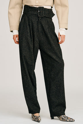 High-Waist Belt Cocoon Pants - 2026AUTUMN