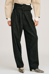 High-Waist Belt Cocoon Pants