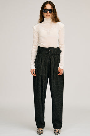 High-Waist Belt Cocoon Pants - 2026AUTUMN