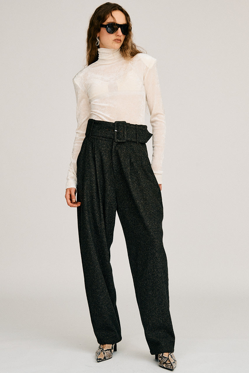 High-Waist Belt Cocoon Pants - 2026AUTUMN
