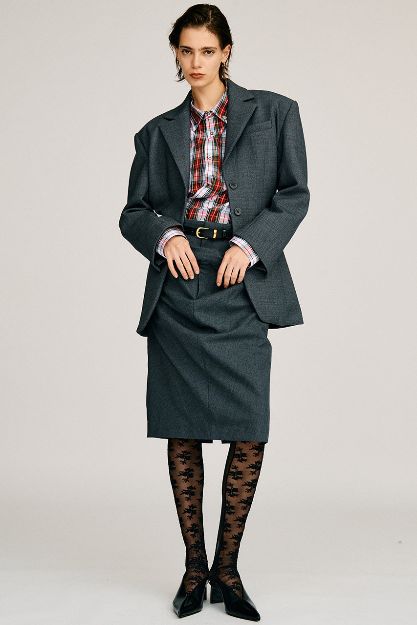 Double-Waist Drape Midi Skirt - 2026AUTUMN