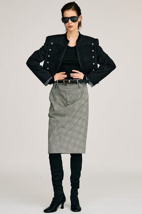 Double-Waist Drape Midi Skirt - 2026AUTUMN