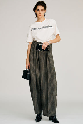 High-Waist Bell Stripe Pants - 2026AUTUMN