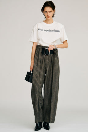 High-Waist Bell Stripe Pants - 2026AUTUMN