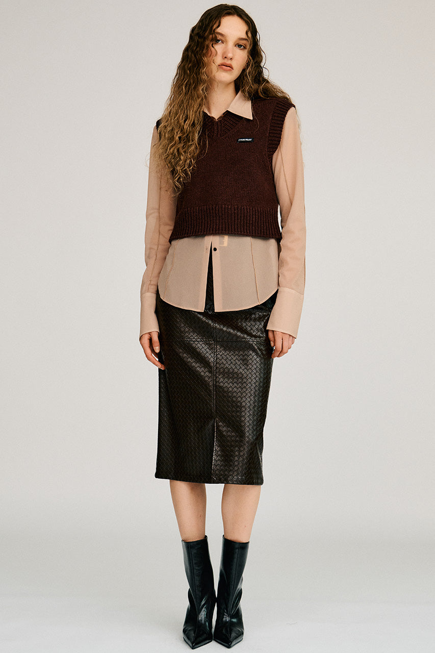 Belt Combination Faux Leather Skirt - 2026AUTUMN
