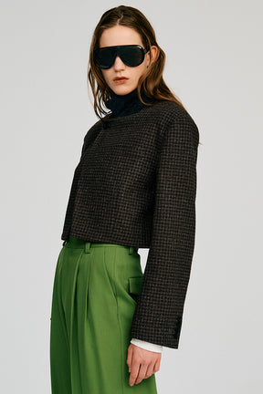 Stand Collar Tailored Short Jacket - 2026AUTUMN
