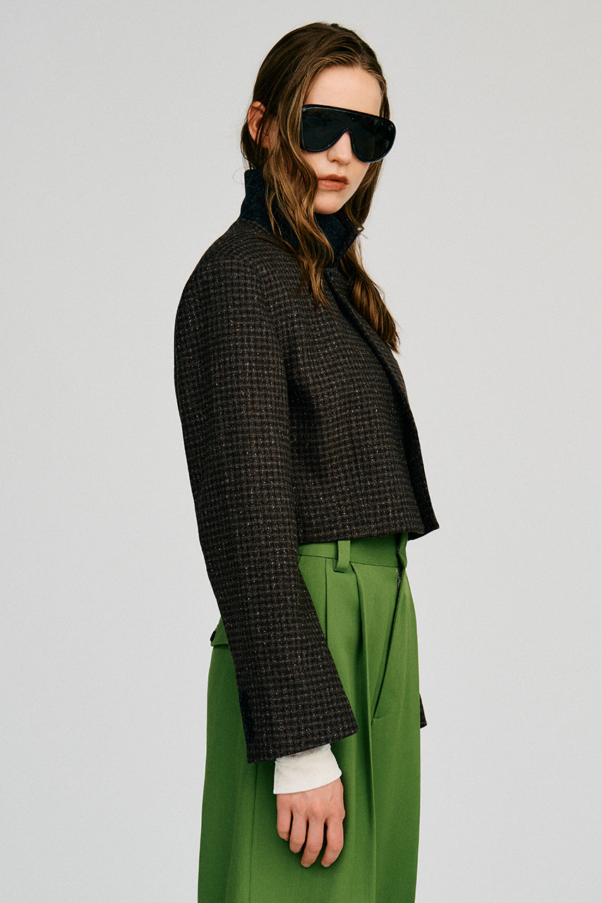 Stand Collar Tailored Short Jacket - 2026AUTUMN