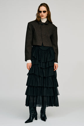Sheer Tiered Dress - 2026AUTUMN