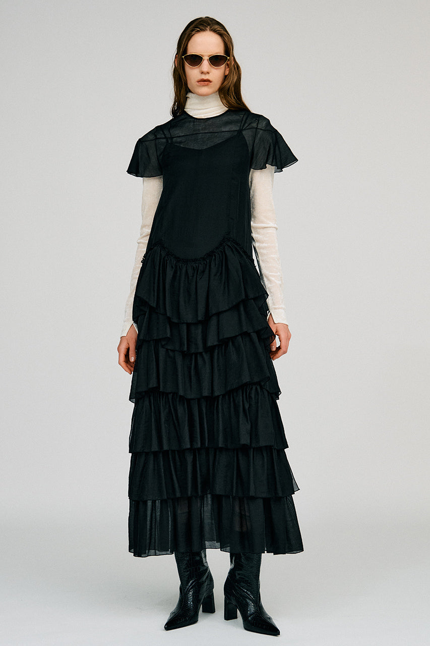 Sheer Tiered Dress - 2026AUTUMN