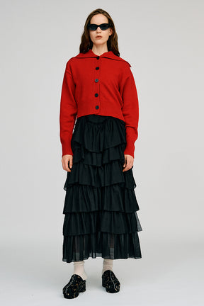 Sheer Tiered Dress - 2026AUTUMN