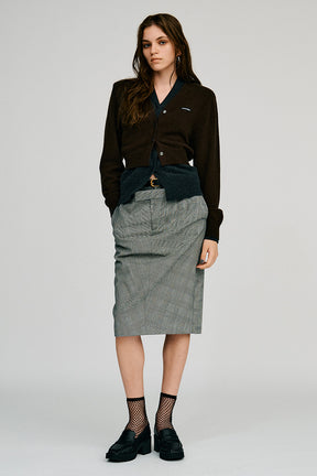 Double-Waist Drape Midi Skirt - 2026AUTUMN