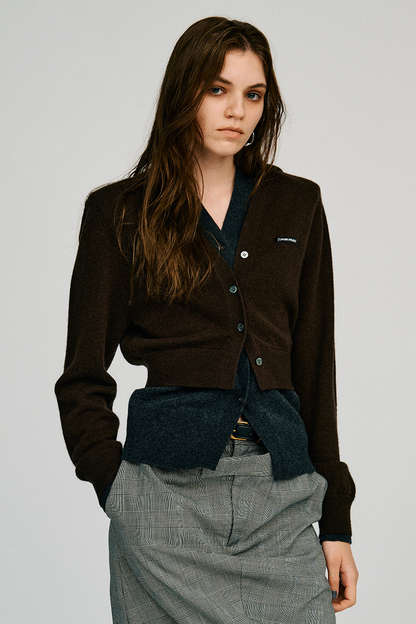 Yak Blend V-Neck Layered Knit Cardigan - 2026AUTUMN