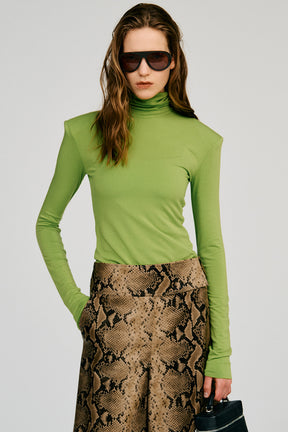Power Shoulder High-Neck Top - 2026AUTUMN