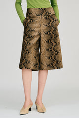Synthetic Leather Half Pants