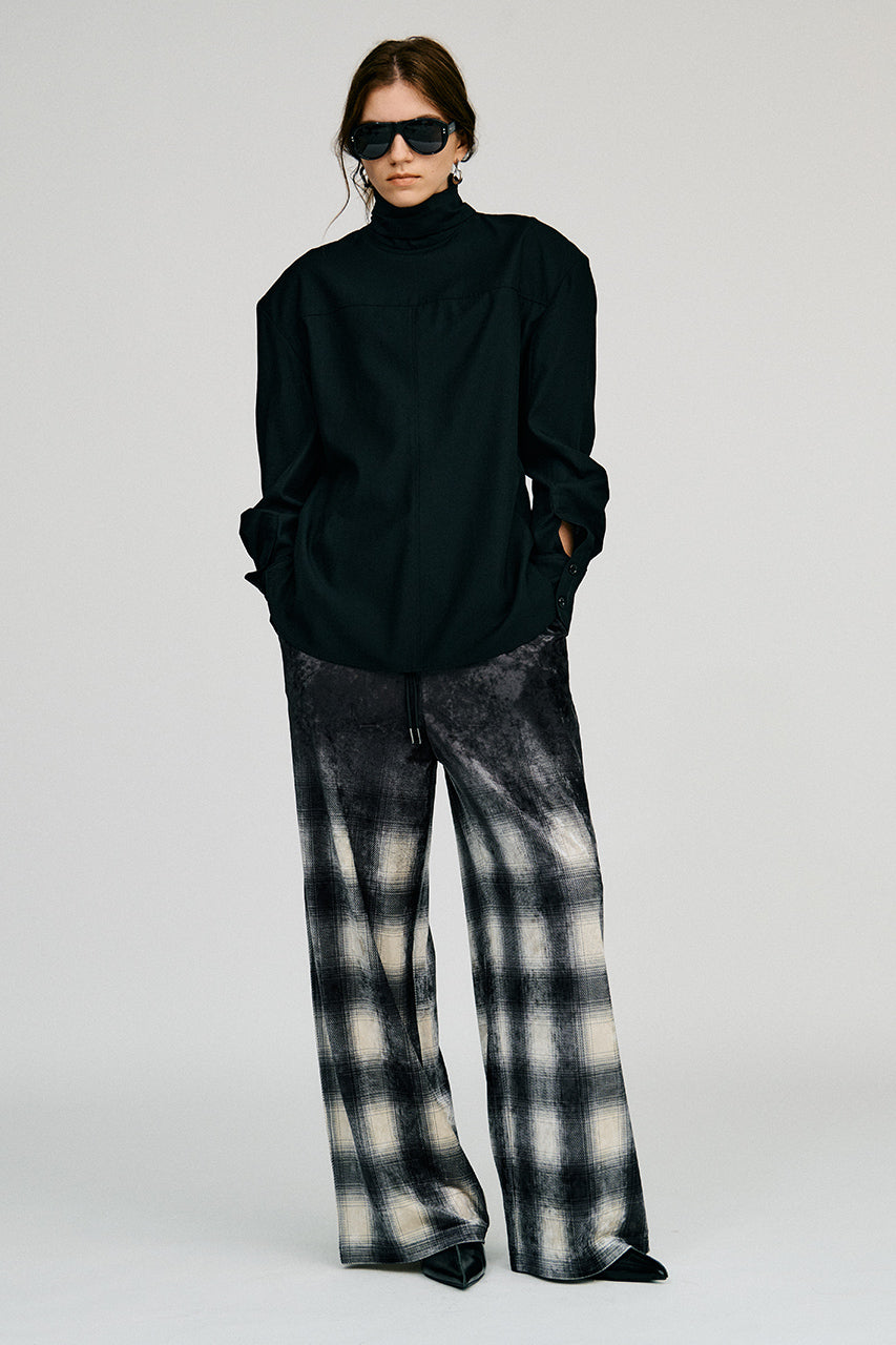 Faded Check Velour Pants - 2026AUTUMN