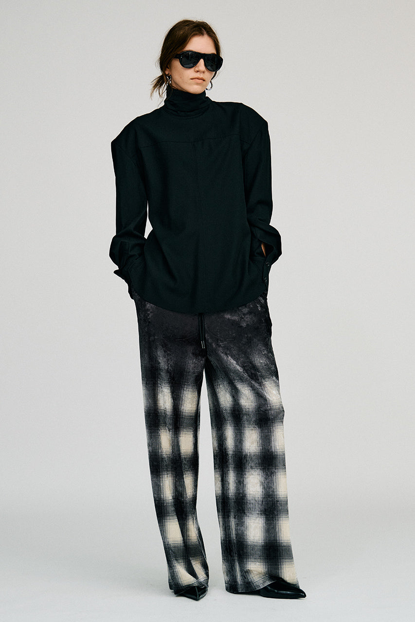 High-Neck Power Shoulder Shirt - 2026AUTUMN