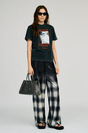 Faded Check Velour Pants - 2026AUTUMN