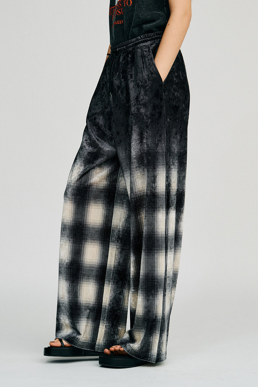 Faded Check Velour Pants - 2026AUTUMN