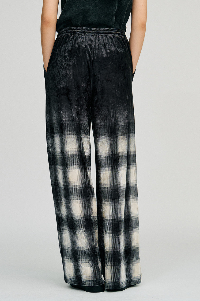 Faded Check Velour Pants - 2026AUTUMN