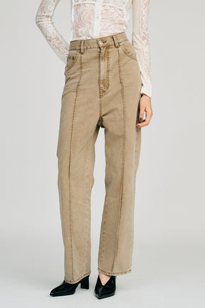 Pintuck High-Waist Straight Pants - 2026AUTUMN