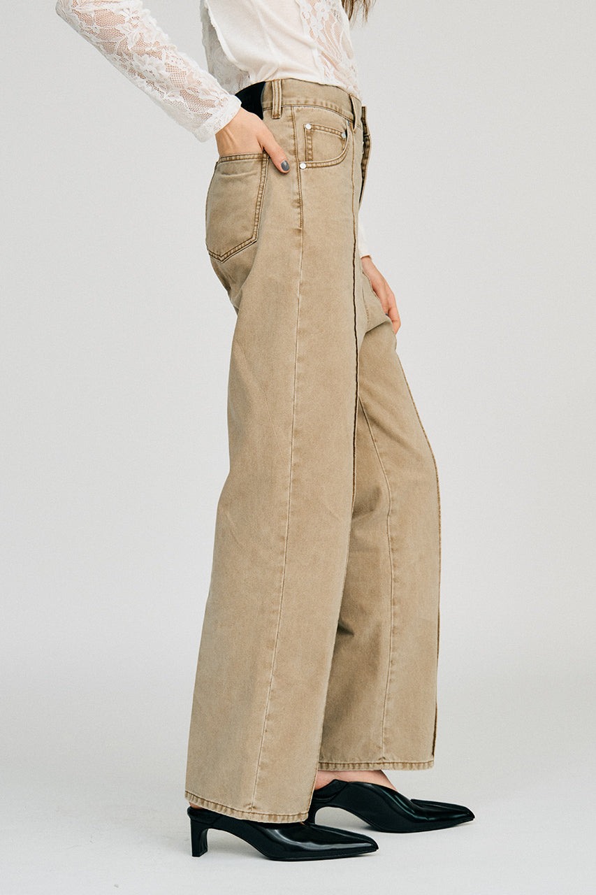 Pintuck High-Waist Straight Pants - 2026AUTUMN