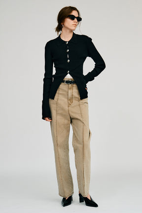 Metal Parts Knit Slim Shirt - 2026AUTUMN