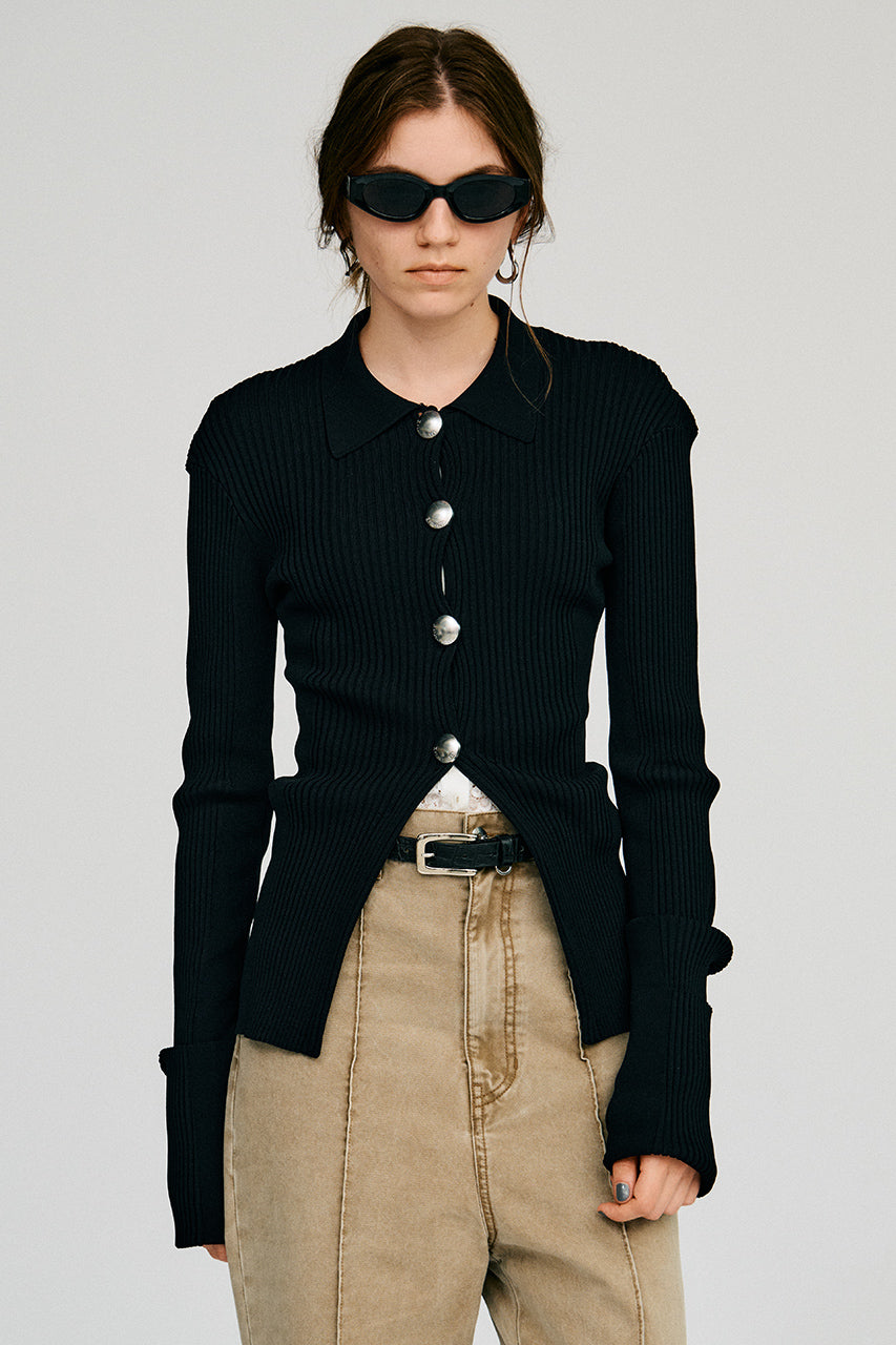 Metal Parts Knit Slim Shirt - 2026AUTUMN