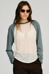 Cashmere Silk Raglan Long Sleeve T-Shirt