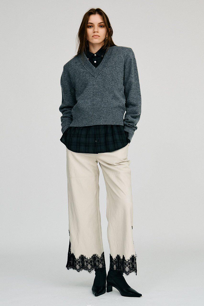 Check Shoulder Padded Shirt - 2026AUTUMN